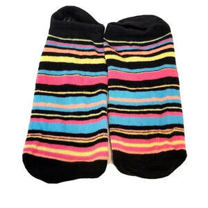 Ankle Socks Women's 7-9 New Without Tags Neon Striped Non-Slide Strips Inside